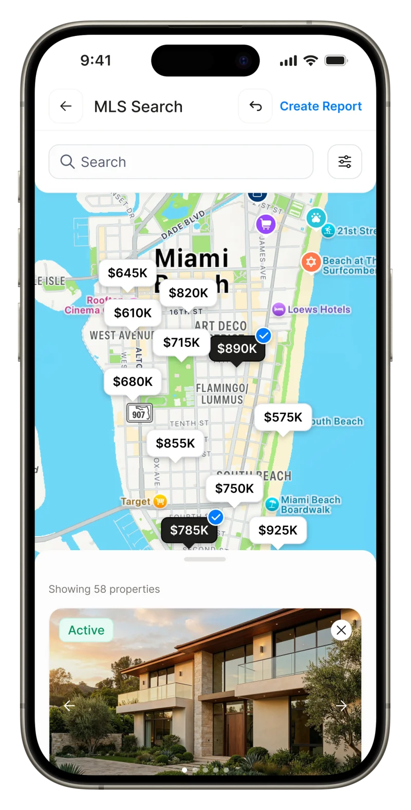 Sara MLS Search map